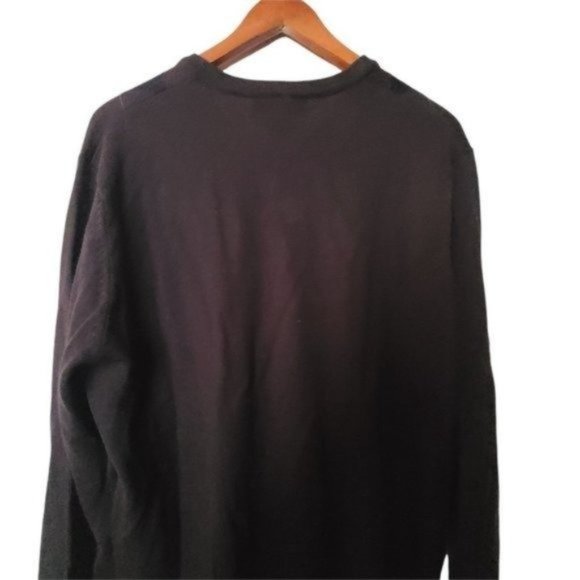 Linea Rosso Lightweight‎ Merino Wool Blend Sweater Argyle Brown L Large V-Neck - Picture 9 of 9